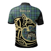 Sinclair Hunting Ancient Tartan Polo Shirt Viking Wolf